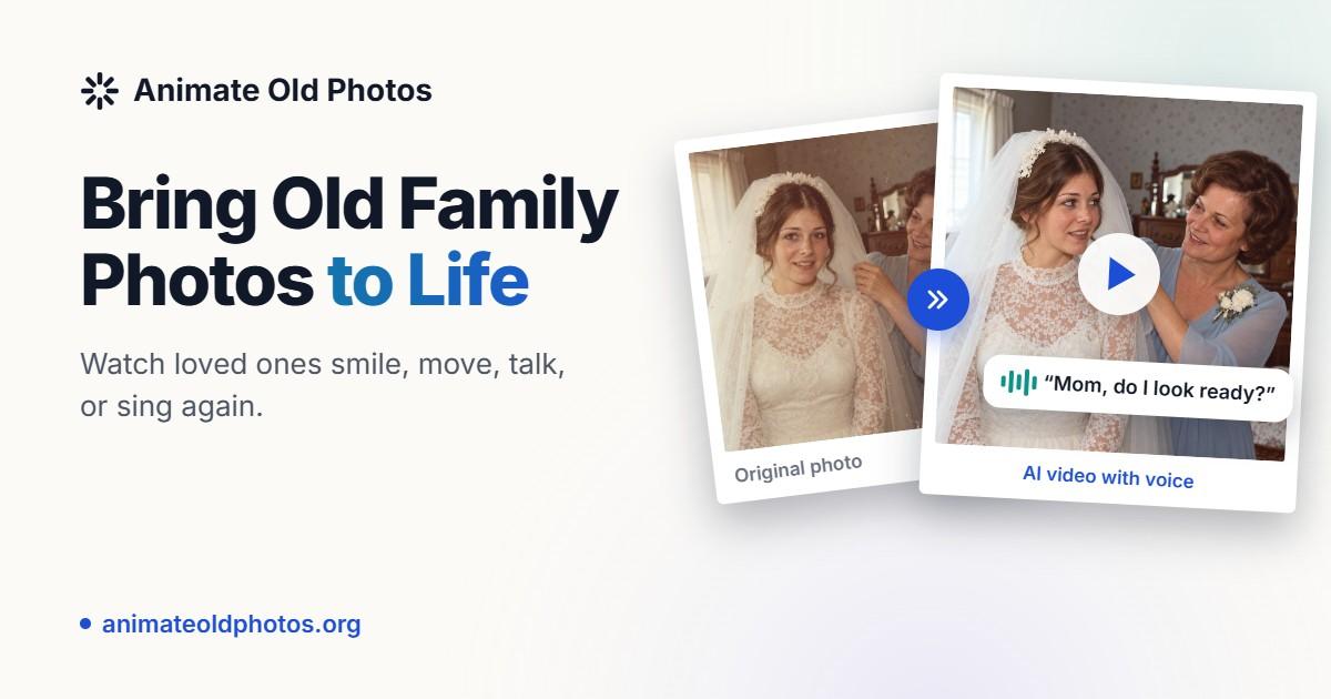 Screenshot of Animate Old Photos, Turn old family photos into short videos with speech, song and music